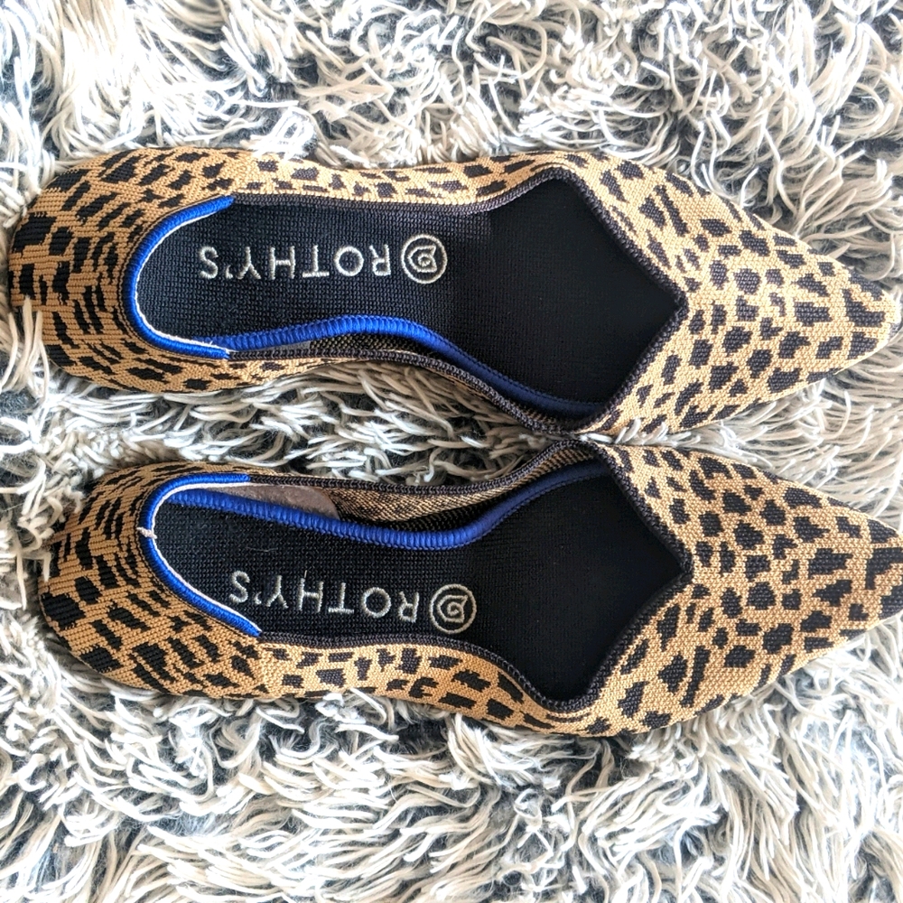 Leopard Print Rothy's Pointed Toe Flat
